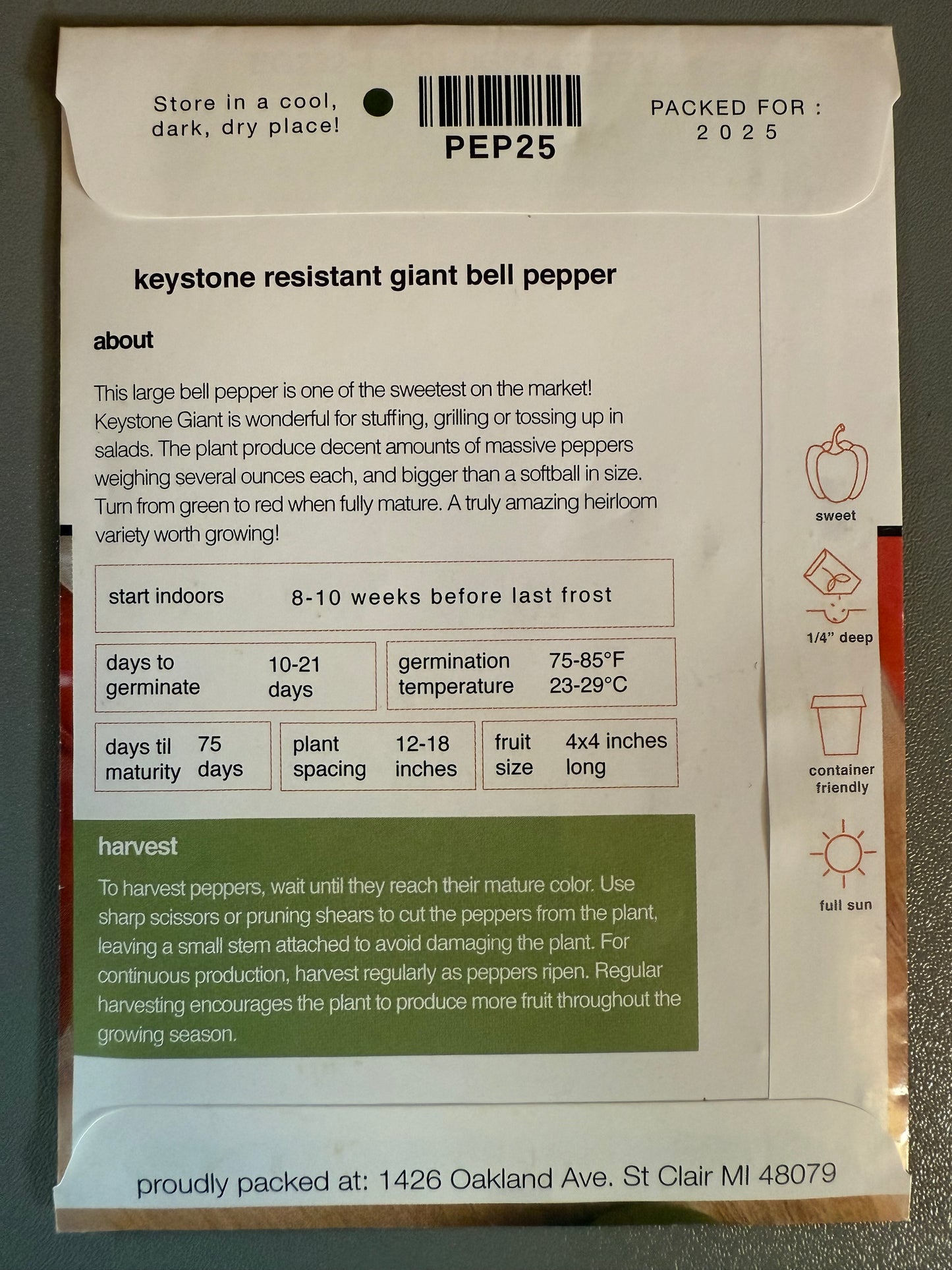 Keystone Giant Bell Pepper Start